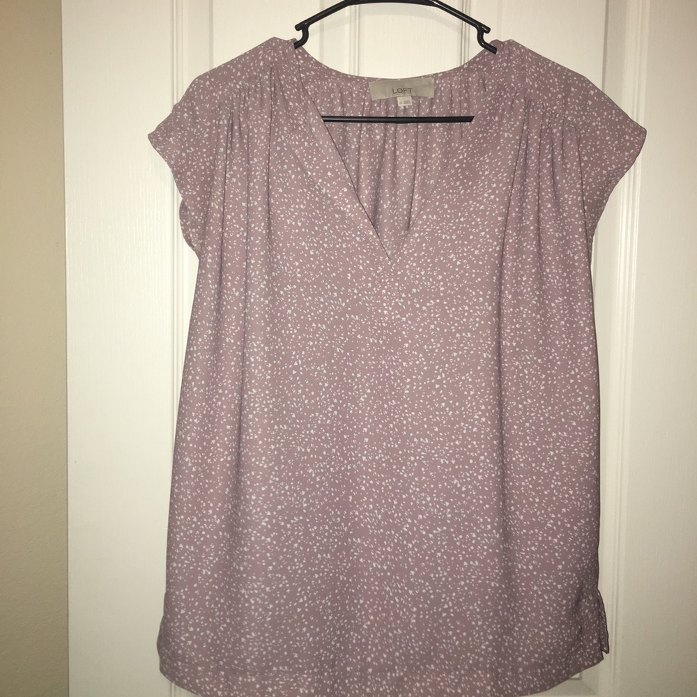 LOFT soft pink/mauve, speckled dress shirt